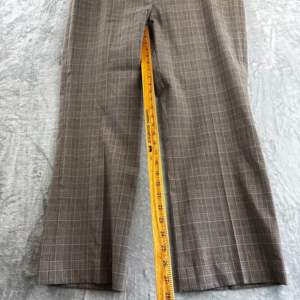 City Unltd The St. Louie Pant Womens 14 Brown Plaid Straight Leg Trousers (1749) - Picture 8 of 9